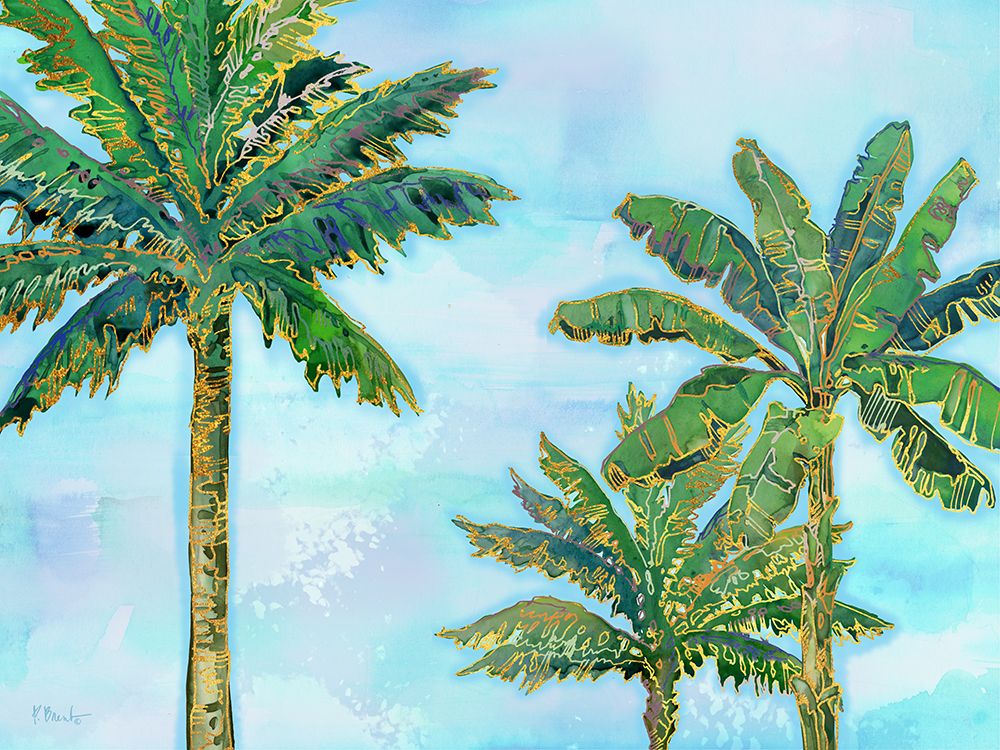 Hana Palm Horizontal - Blue art print by Paul Brent for $57.95 CAD