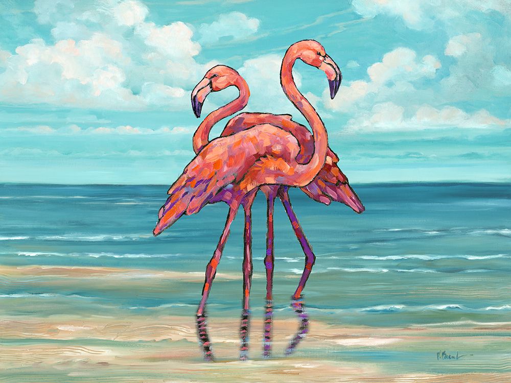 Summerset Flamingos Horizontal II art print by Paul Brent for $57.95 CAD