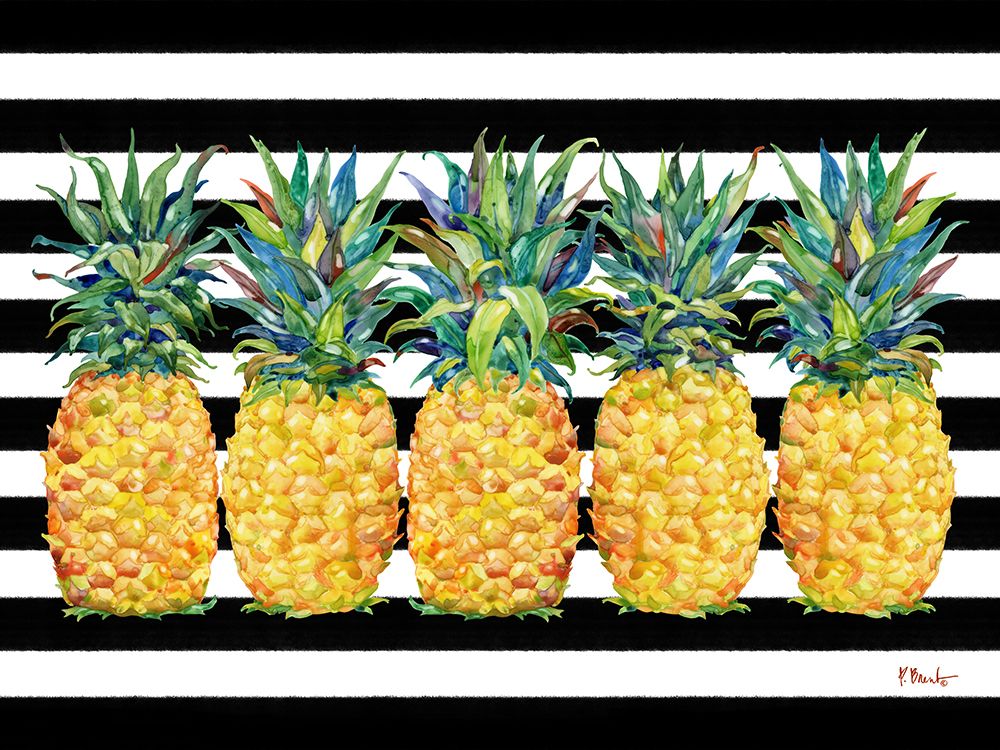 Kona Pineapple Horizontal - Black Stripe art print by Paul Brent for $57.95 CAD