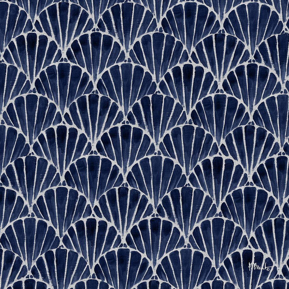 Deco Shell Pattern - Navy art print by Paul Brent for $57.95 CAD