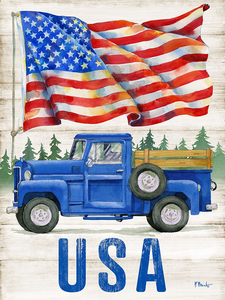 Flying Flag Truck Vertical art print by Paul Brent for $57.95 CAD