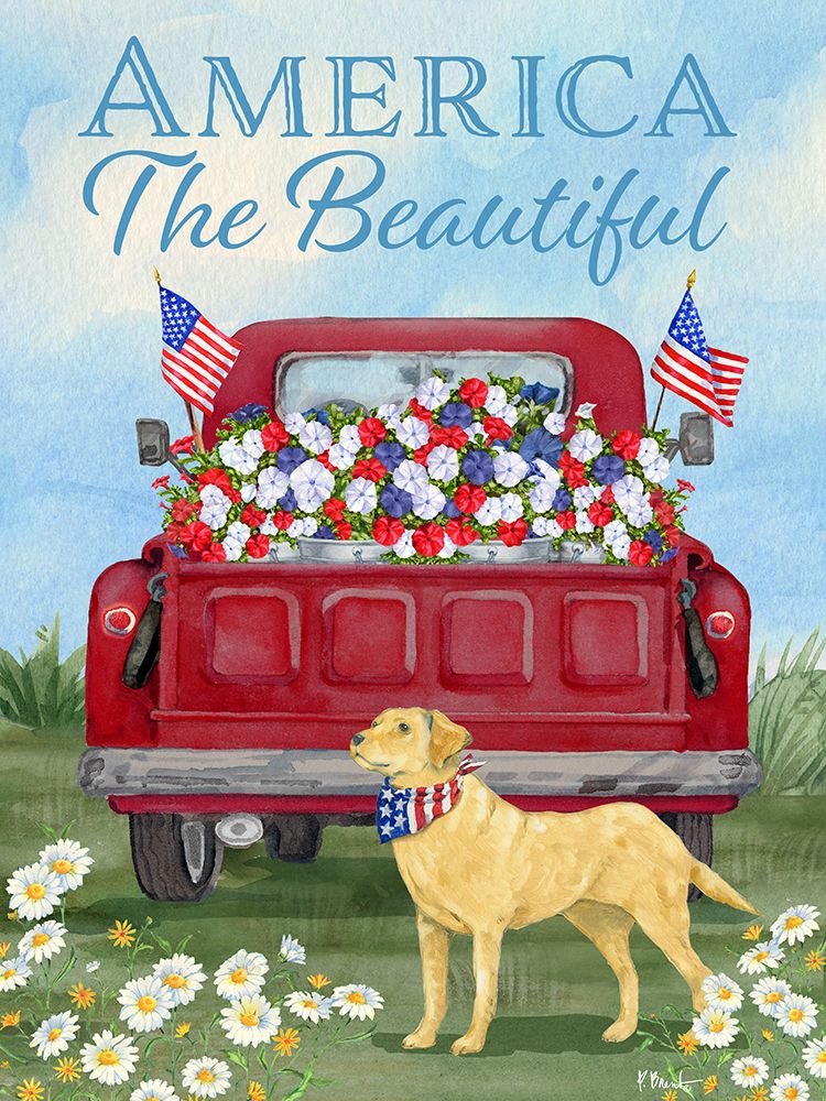 American Floral Truck Vertical art print by Paul Brent for $57.95 CAD