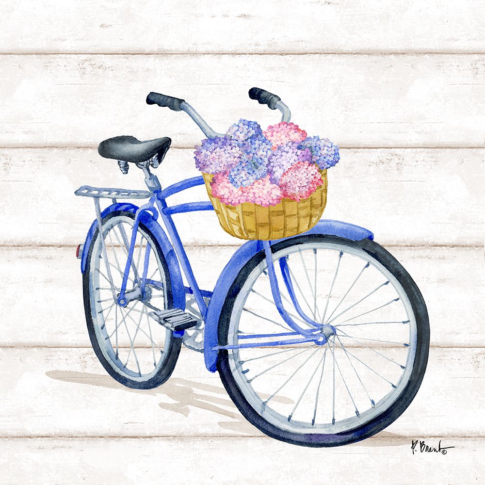 Floral Bicycle Basket I - Wood art print by Paul Brent for $57.95 CAD