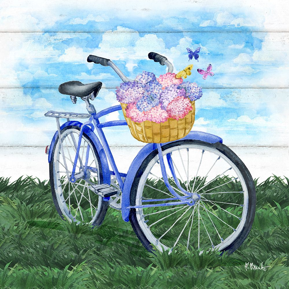 Floral Bicycle Basket I art print by Paul Brent for $57.95 CAD