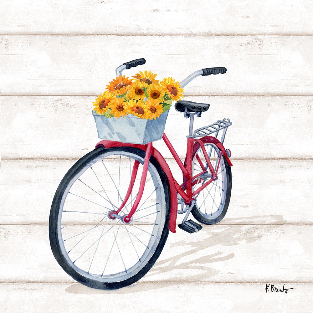 Floral Bicycle Basket II - Wood art print by Paul Brent for $57.95 CAD