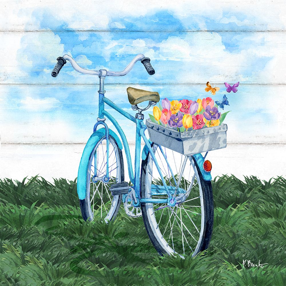 Floral Bicycle Basket III art print by Paul Brent for $57.95 CAD