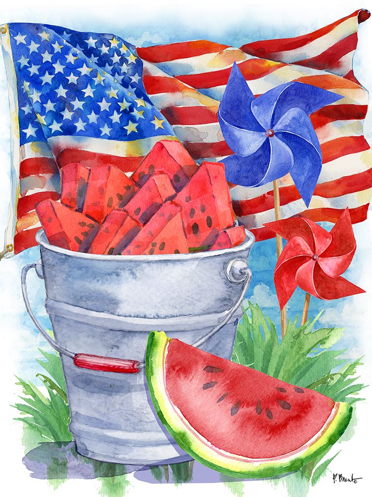 July 4th Watermelon Vertical art print by Paul Brent for $57.95 CAD