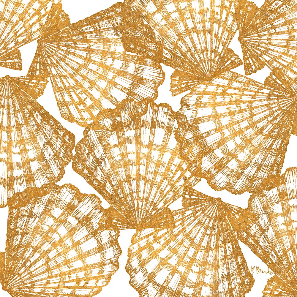 Tropez Shell Toss - Gold art print by Paul Brent for $57.95 CAD