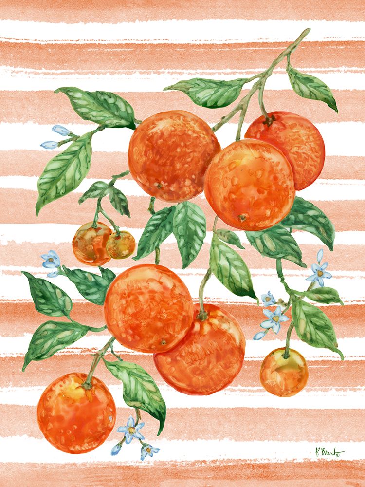 Juicy Orange Vine Vertical - Orange art print by Paul Brent for $57.95 CAD