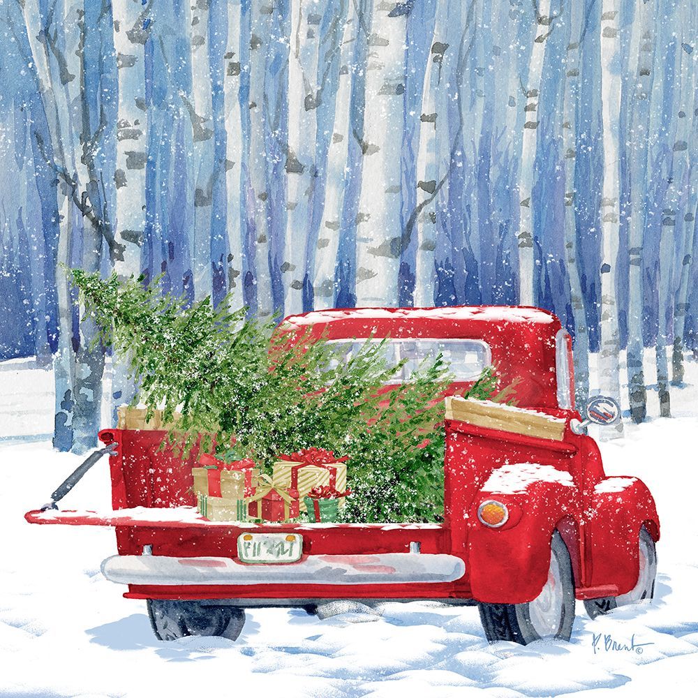 Snowy Tree Truck I art print by Paul Brent for $57.95 CAD