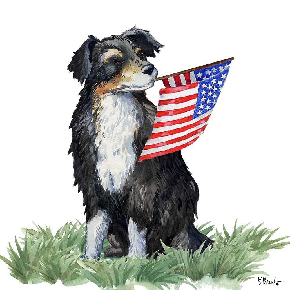 Flag-Waving Dog I art print by Paul Brent for $57.95 CAD