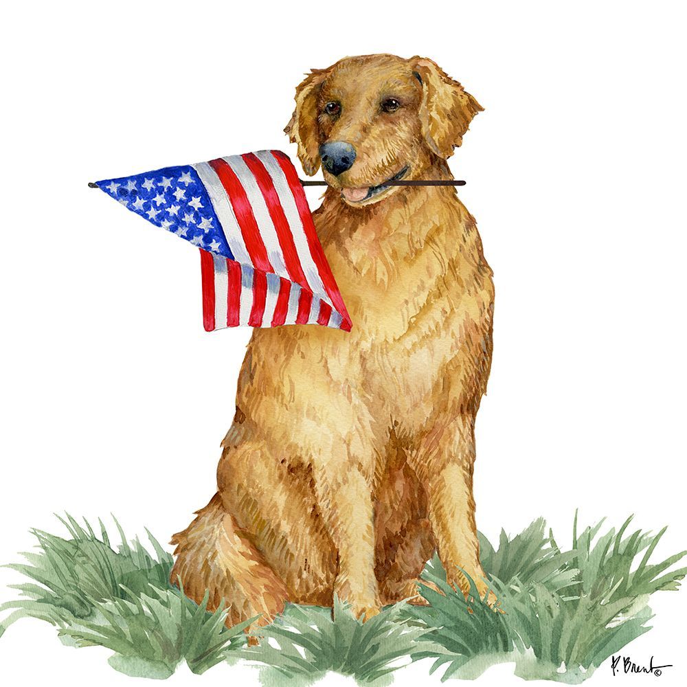 Flag-Waving Dog II art print by Paul Brent for $57.95 CAD