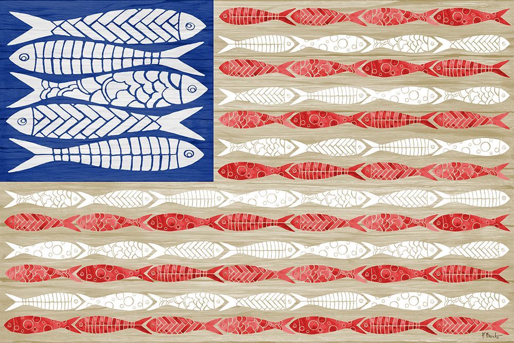 Patriotic Fish Flag art print by Paul Brent for $57.95 CAD