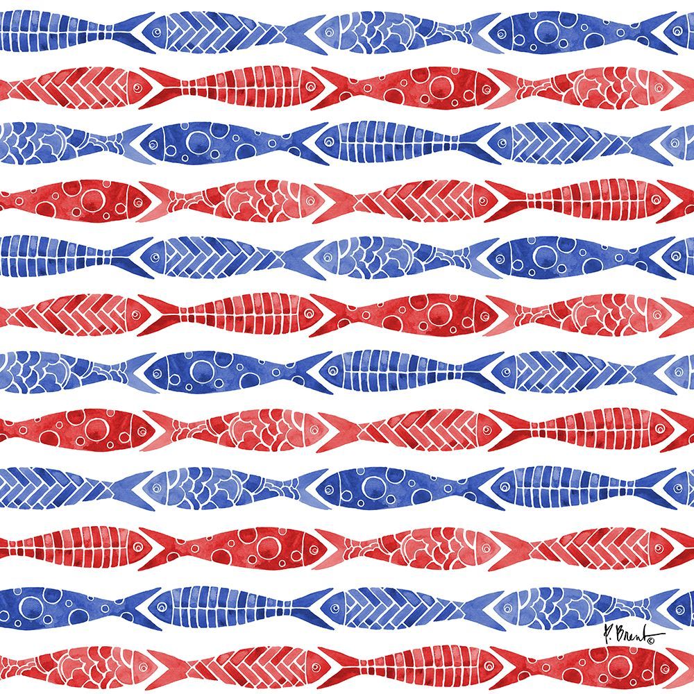 Patriotic Fish Repeat art print by Paul Brent for $57.95 CAD