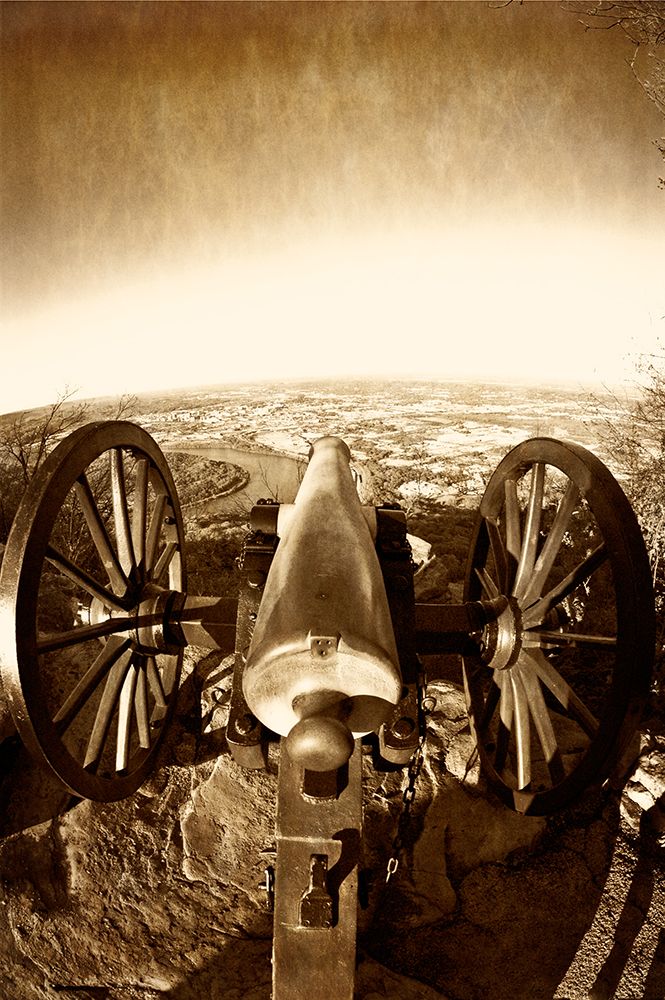 Lookout Cannon 2 Sepia Glow art print by Rachel Lee for $57.95 CAD