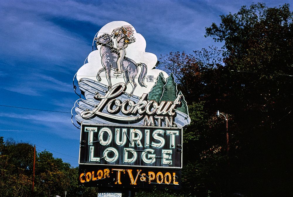 Lookout Mountain Tourist Lodge Sign 1980 Horizontal art print by Rachel Lee for $57.95 CAD
