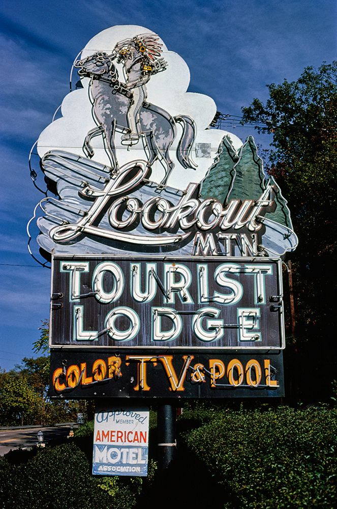 Lookout Mountain Tourist Lodge Sign 1980 Vertical art print by Rachel Lee for $57.95 CAD