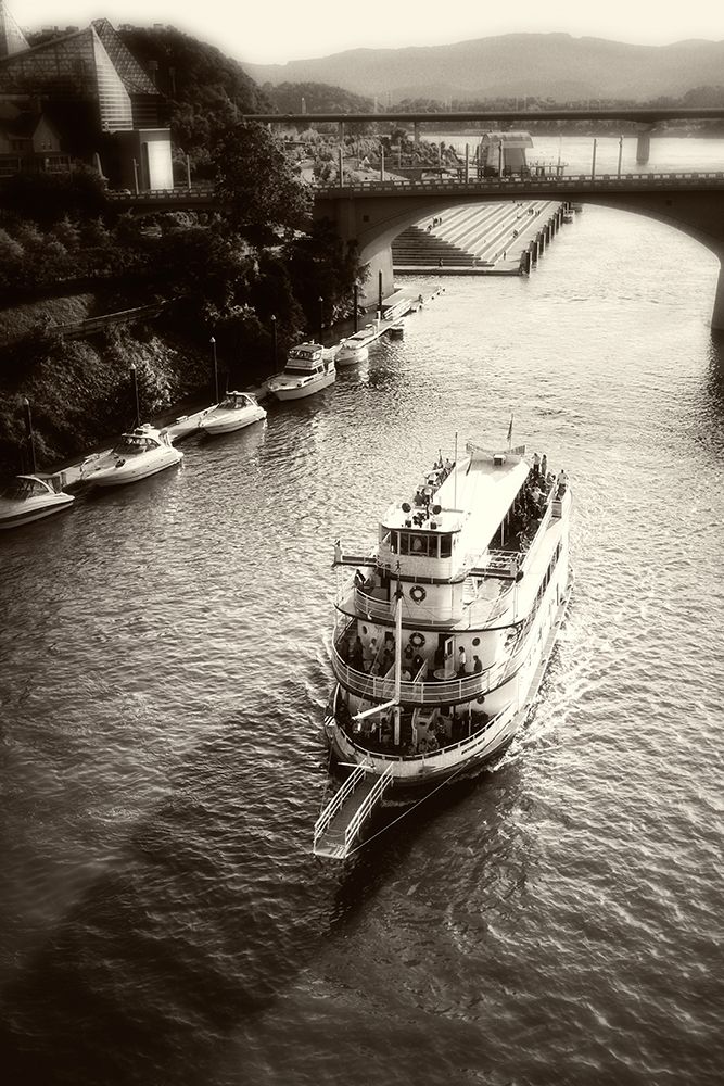 River Boat Cruise Sepia art print by Rachel Lee for $57.95 CAD