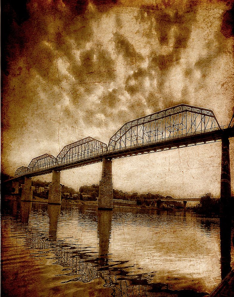 Walnut Bridge Sunset Textured art print by Rachel Lee for $57.95 CAD