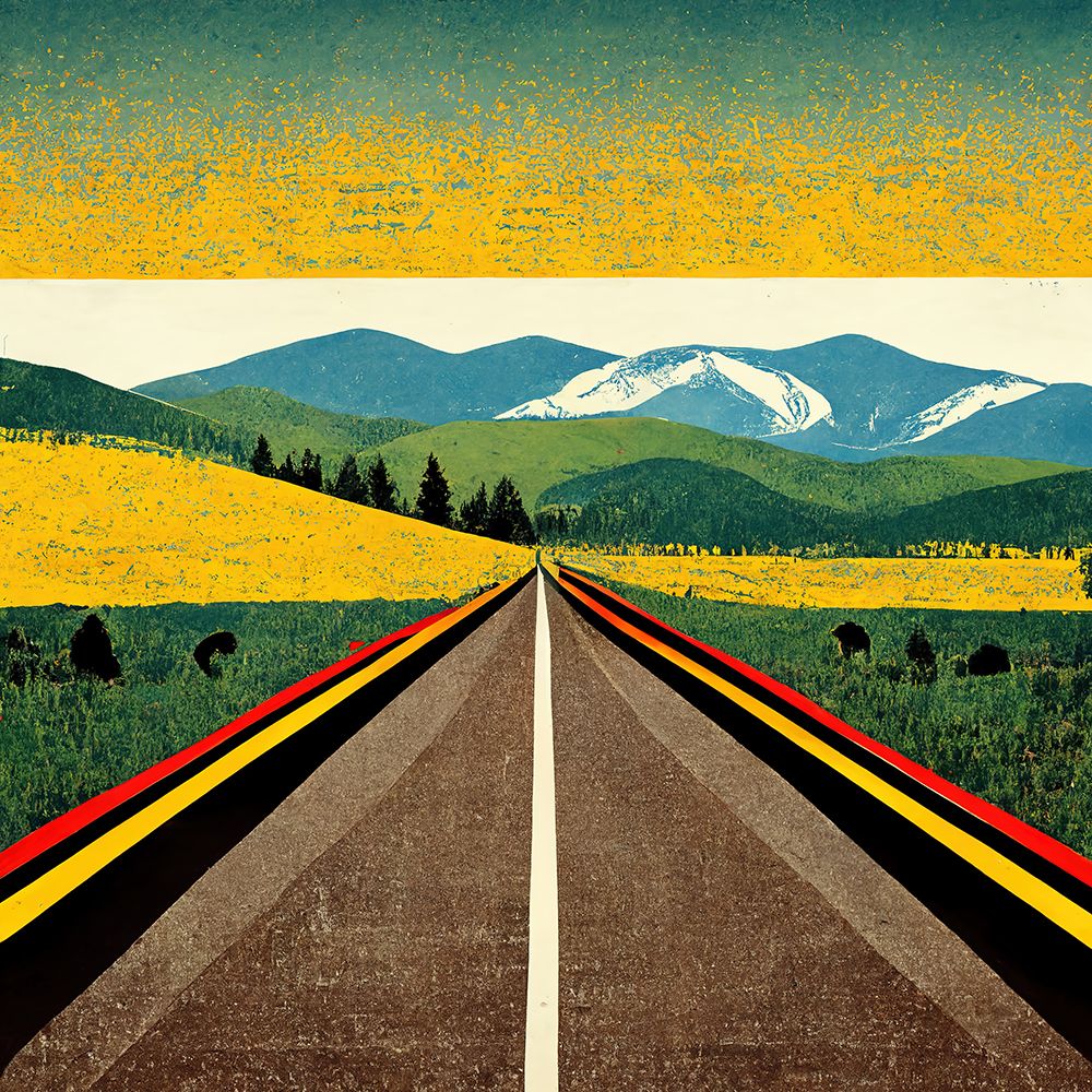 A Cheerful Drive art print by Screendoor for $57.95 CAD