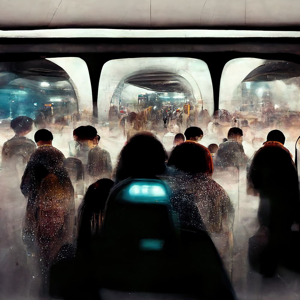 Futuristic City Subway art print by Screendoor for $57.95 CAD