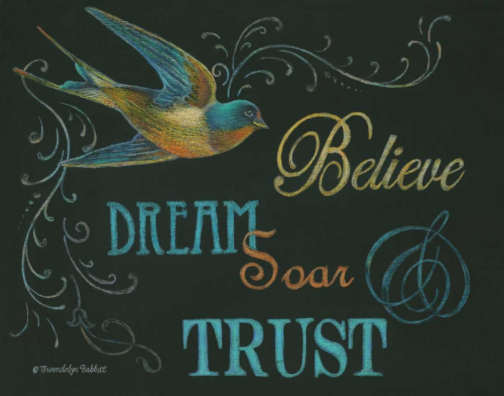 Believe and Bird art print by Gwendolyn Babbitt for $57.95 CAD