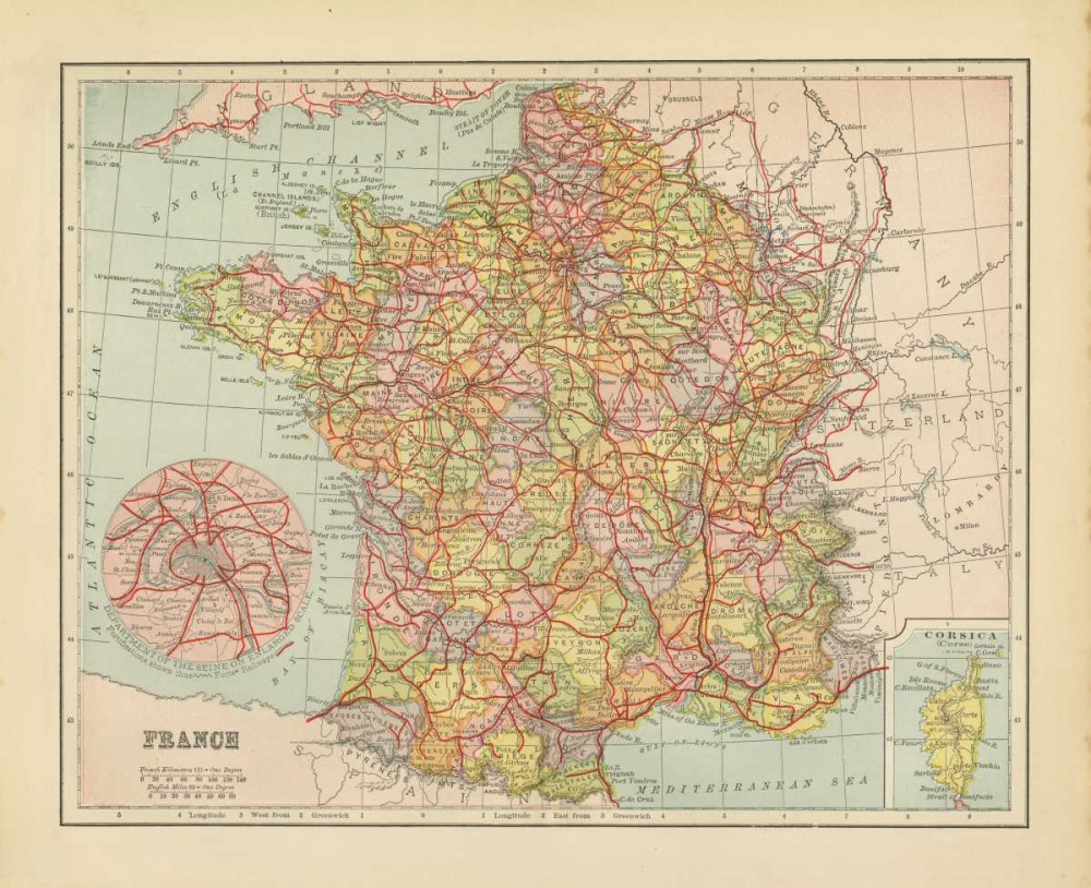 French Map II art print by Gwendolyn Babbitt for $57.95 CAD