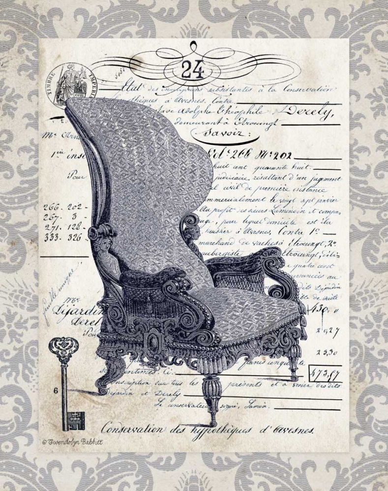 Indigo Chair I art print by Gwendolyn Babbitt for $57.95 CAD