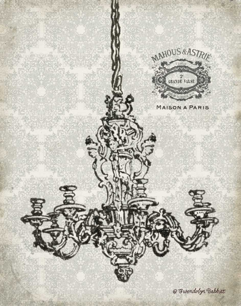 Vintage Chandelier II art print by Gwendolyn Babbitt for $57.95 CAD