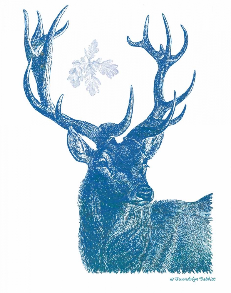 Indigo Deer I art print by Gwendolyn Babbitt for $57.95 CAD