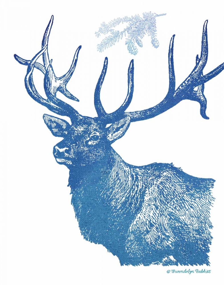 Indigo Deer II art print by Gwendolyn Babbitt for $57.95 CAD
