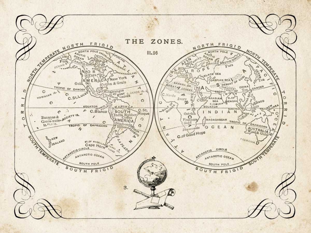 Zone World Map II art print by Gwendolyn Babbitt for $57.95 CAD