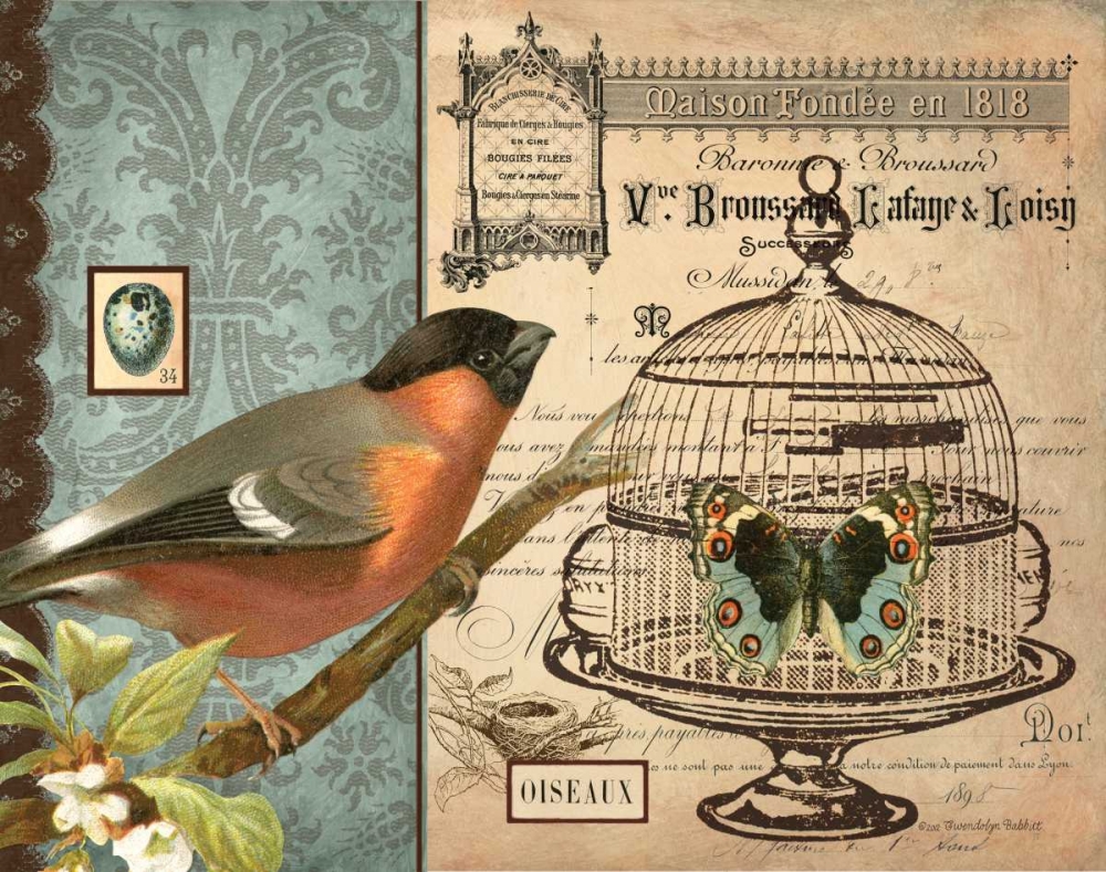 Bird and Cage I art print by Gwendolyn Babbitt for $57.95 CAD