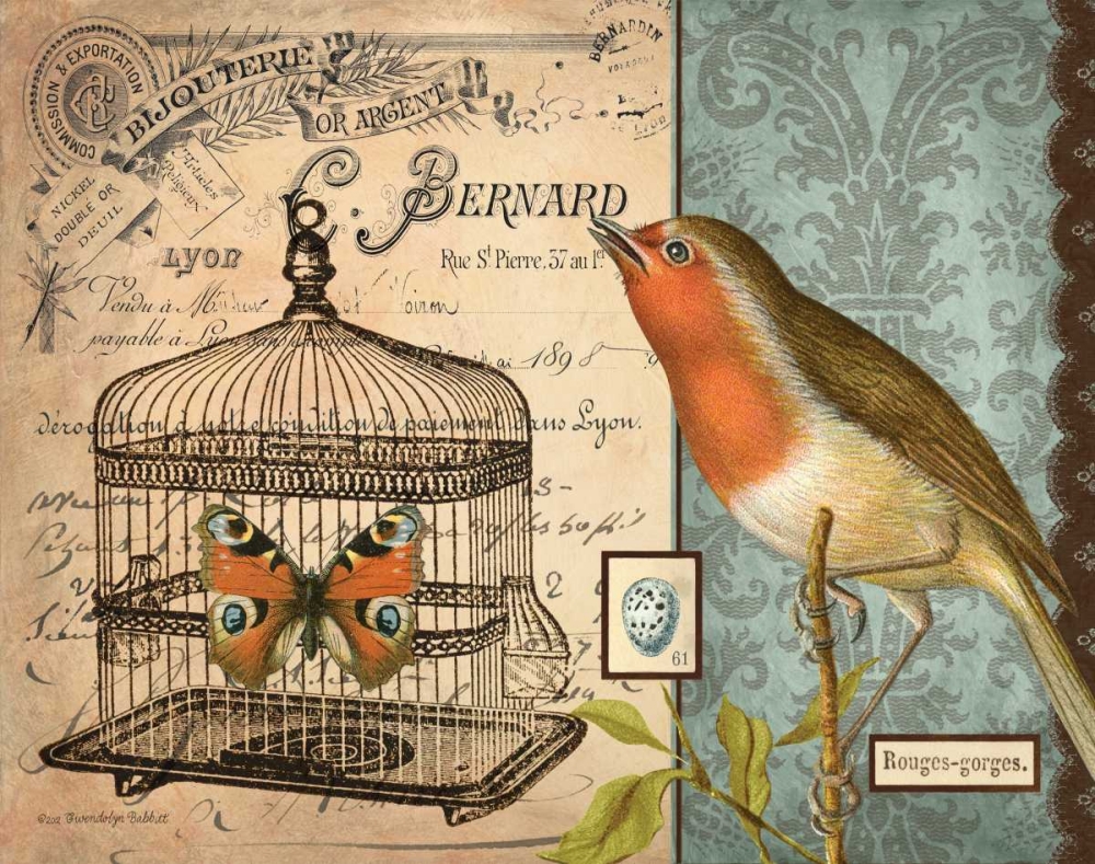 Bird and Cage II art print by Gwendolyn Babbitt for $57.95 CAD