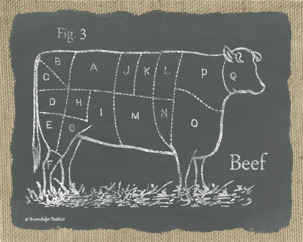 Cow on Burlap art print by Gwendolyn Babbitt for $57.95 CAD
