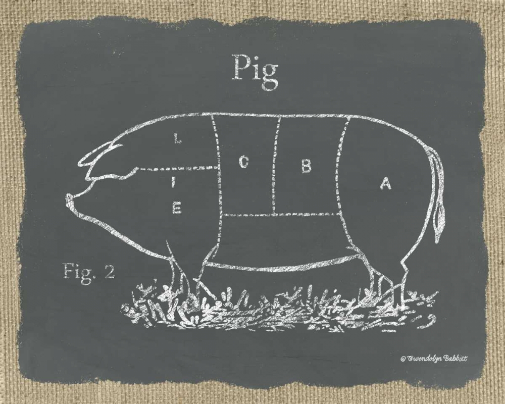 Pig on Burlap art print by Gwendolyn Babbitt for $57.95 CAD