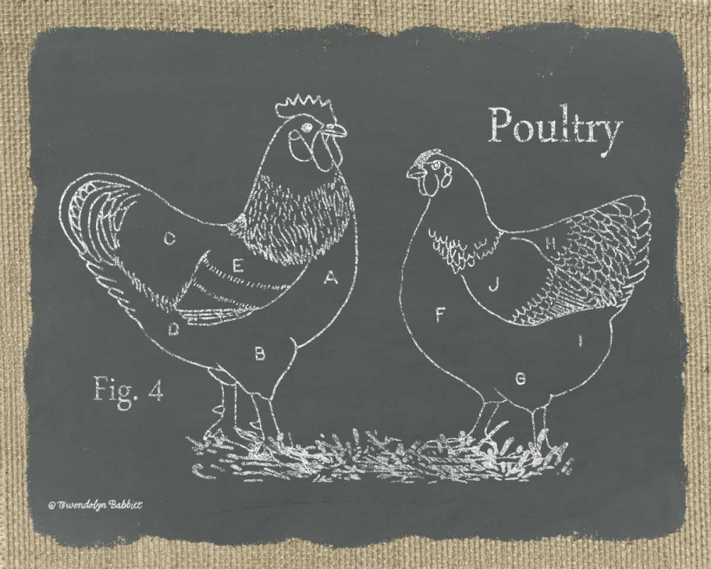 Poultry on Burlap art print by Gwendolyn Babbitt for $57.95 CAD