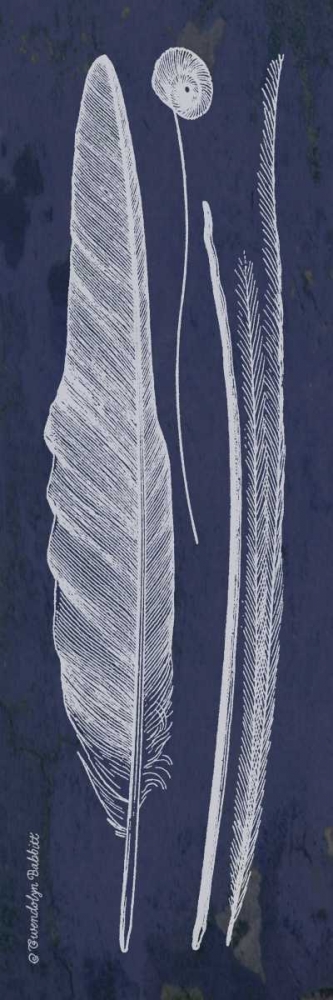 Indigo Feathers III art print by Gwendolyn Babbitt for $57.95 CAD
