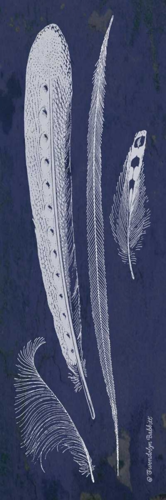 Indigo Feathers IV art print by Gwendolyn Babbitt for $57.95 CAD