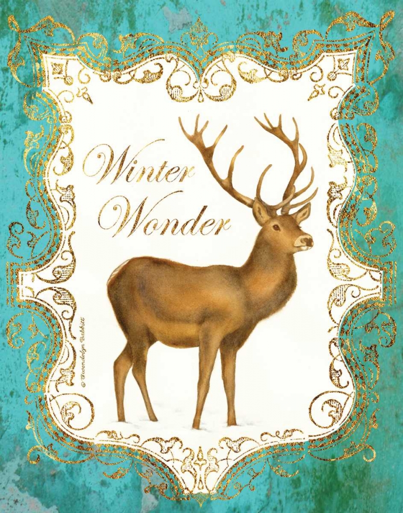 Deer in Snow art print by Gwendolyn Babbitt for $57.95 CAD