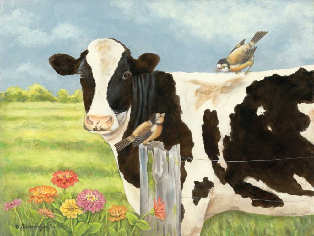 Spring Meadow Cow art print by Gwendolyn Babbitt for $57.95 CAD