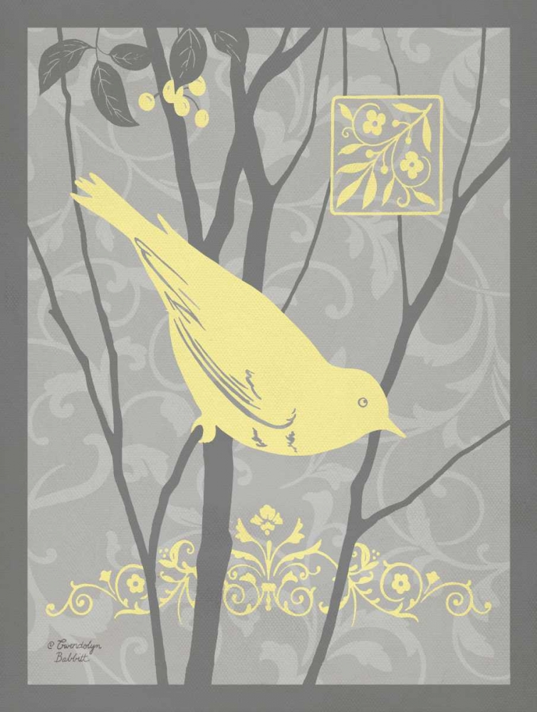 Grey and Yellow Bird II art print by Gwendolyn Babbitt for $57.95 CAD