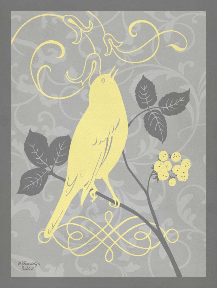 Grey and Yellow Bird III art print by Gwendolyn Babbitt for $57.95 CAD