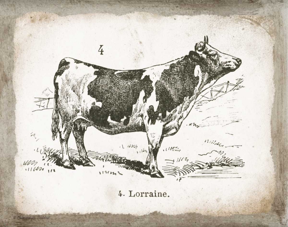 French Cow III art print by Gwendolyn Babbitt for $57.95 CAD