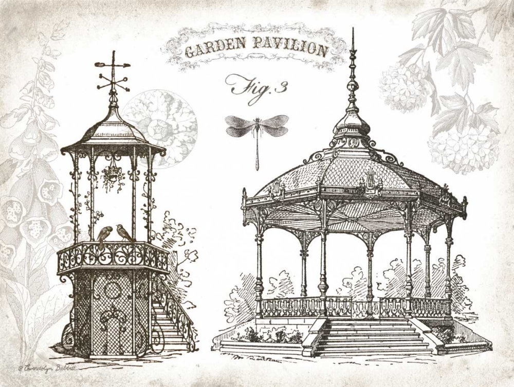 Garden Pavilions art print by Gwendolyn Babbitt for $57.95 CAD