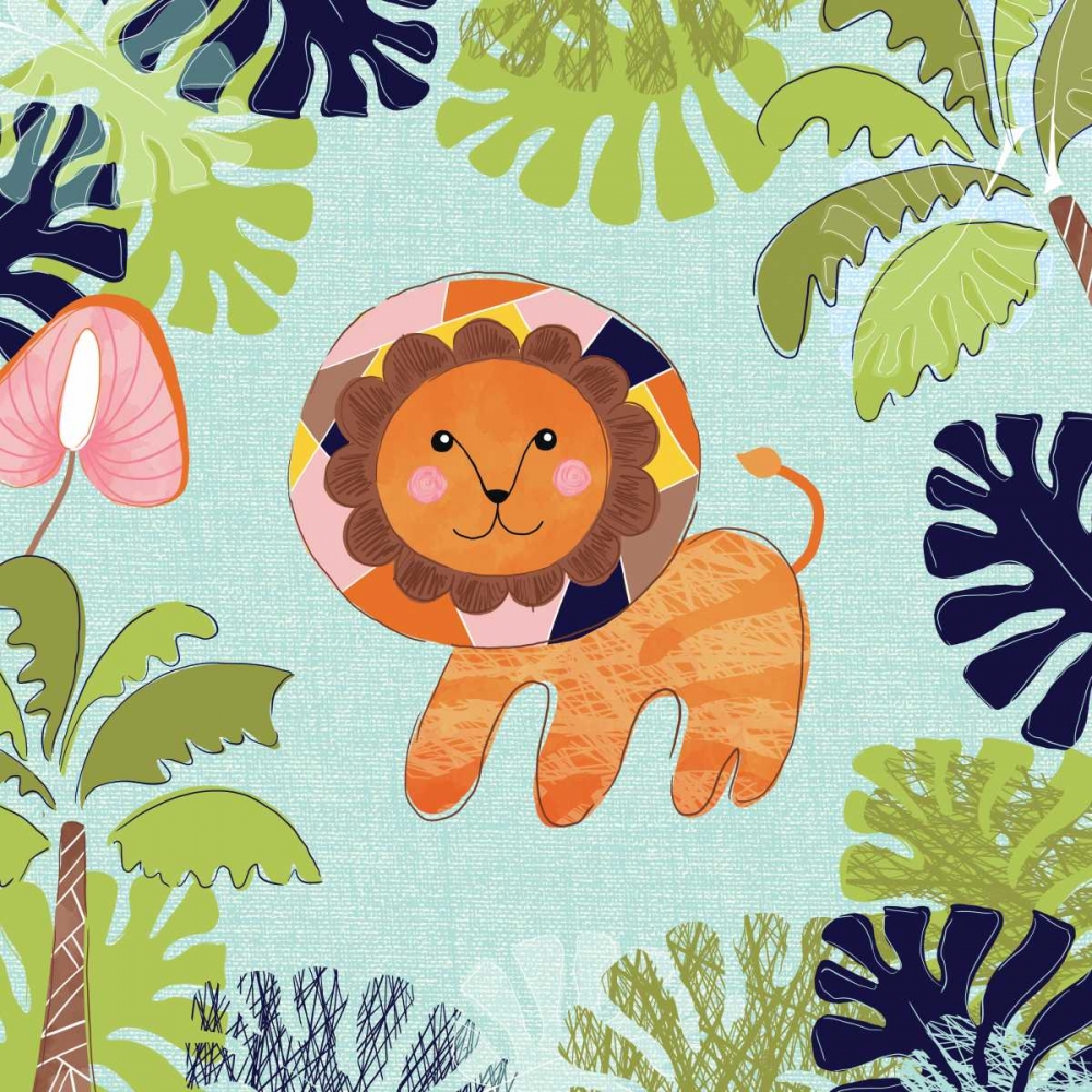 Jungle Lion Leaves art print by Sara Berrenson for $57.95 CAD