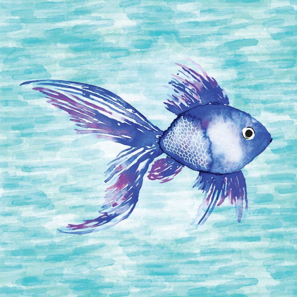 Deep Sea Blue Fish art print by Sara Berrenson for $57.95 CAD