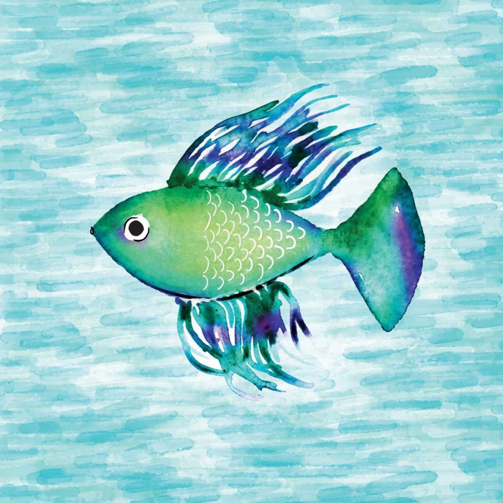 Deep Sea Green Fish art print by Sara Berrenson for $57.95 CAD