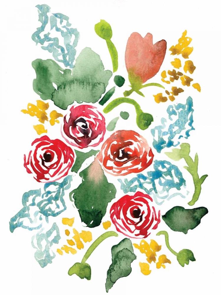 Red Floral Array II art print by Sara Berrenson for $57.95 CAD