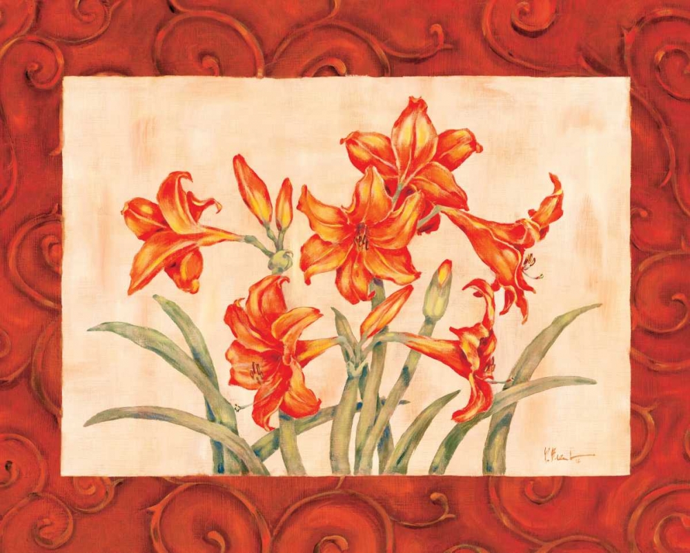 Linen Scroll Amaryllis art print by Paul Brent for $57.95 CAD